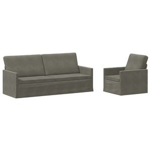 vidaXL Zestaw Sof 2 pcs jasnoszary Tkanina sztruksowa