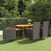 vidaXL 7-częściowy zestaw mebli ogrodowych, czarny