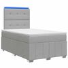 vidaXL Ł&oacute;żko z box spring LED z materacem jasnoszary 120 x 190 cm
