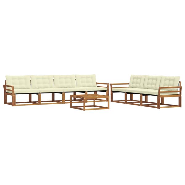 vidaXL Zestaw sof na zewnątrz z poduszką 8 pcs Naturalny i Kremowy