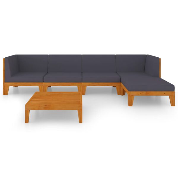 vidaXL 6-cz. zestaw wypoczynkowy do ogrodu, z poduszkami, akacjowy