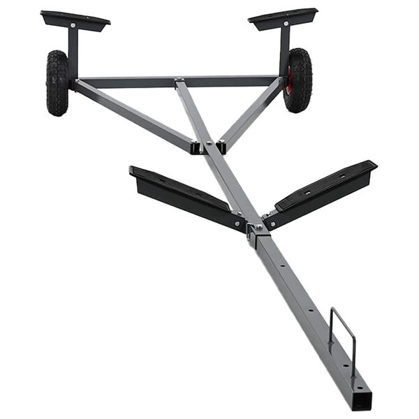 vidaXL Przyczepa do łodzi Srebrny 302 x 107 x 42 cm Stal