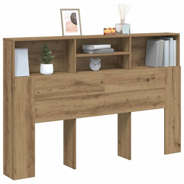 vidaXL Zagł&oacute;wek z p&oacute;łkami, dąb artisan, 160x19x103,5 cm