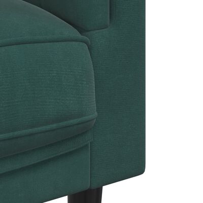 vidaXL Sofa 2-osobowa z poduszkami, ciemnozielona, aksamit
