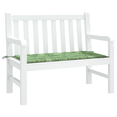 vidaXL Poduszka na ławkę ogrodową, wzór w liście, 100x50x3 cm, tkanina