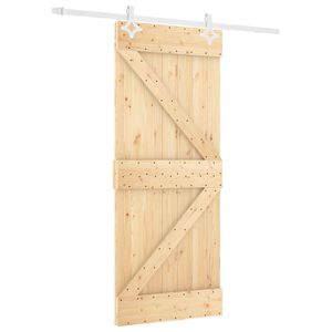 vidaXL Drzwi przesuwne Naturalne i białe 80 x 210 cm
