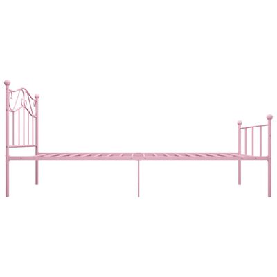vidaXL Rama łóżka, różowa, metalowa, 100 x 200 cm