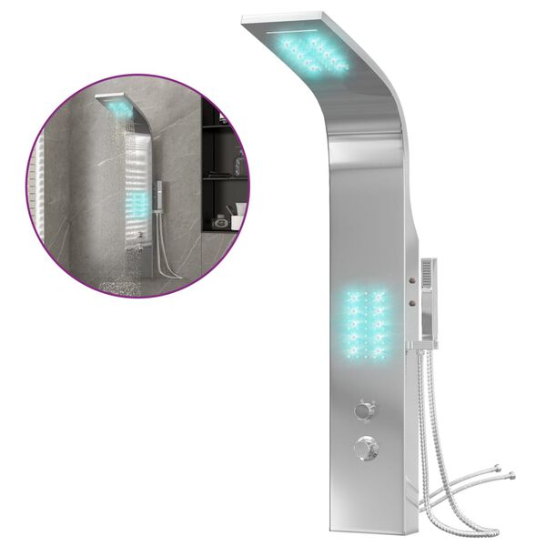 vidaXL Panel prysznicowy ze stali nierdzewnej, zakrzywiony