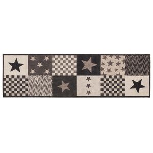 vidaXL Dywan kuchenny Szare gwiazdy 150 x 45 cm 100% poliamid