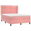 vidaXL Ł&oacute;żko kontynentalne z materacem, r&oacute;żowe, aksamit, 140x190 cm