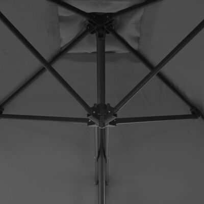 vidaXL Parasol ogrodowy na słupku stalowym, 250 x 250 cm, antracytowy