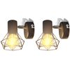 vidaXL Kinkiety w industrialnym stylu, 2 szt., czarne, żar&oacute;wki LED