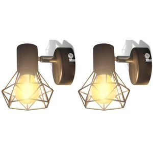 vidaXL Kinkiety w industrialnym stylu, 2 szt., czarne, żar&oacute;wki LED