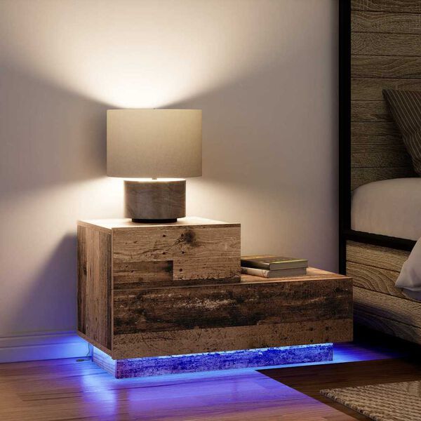 vidaXL Szafka Nocna z szufladą Stare drewno 70 x 36 x 40,5 cm