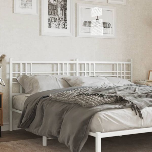 vidaXL Metalowe wezgłowie, białe, 200 cm