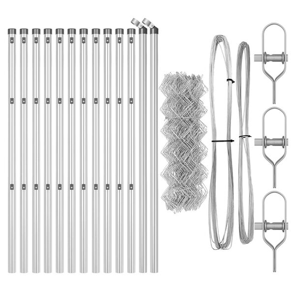 vidaXL Słupek ogrodzeniowy. Srebrny 25 x 0,8 m (siatka 60 x 60 mm)
