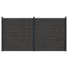 vidaXL Zestaw ogrodzeniowy 2 szt. 353 x 186 cm WPC i aluminium Czarny