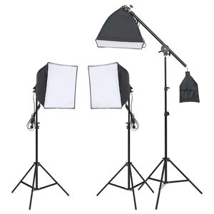 vidaXL Zestaw oświetlenia studyjnego, softboxy na statywach