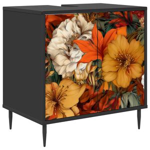 vidaXL Szafka Łazienkowa GENNEP Czarny dąb 60 x 40 x 61 cm