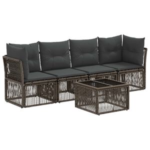 vidaXL Zestaw Sof na Ogr&oacute;d 5 pcs Szary polirattan
