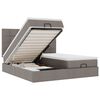 vidaXL Rama ł&oacute;żka otomana z materacami, taupe, 200x200 cm, tkanina