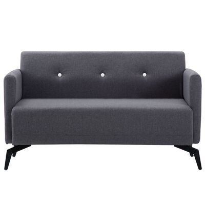 vidaXL 2-osobowa sofa tapicerowana tkaniną, 115x60x67 cm, ciemnoszara