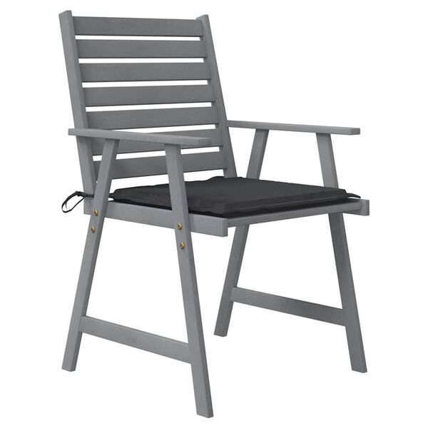 vidaXL Krzesła ogrodowe z poduszkami, 4 szt., lite drewno akacjowe