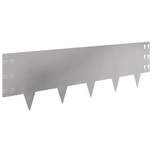 vidaXL Krawężnik do trawnika 10 szt. 100 x 30 cm Stal srebrny
