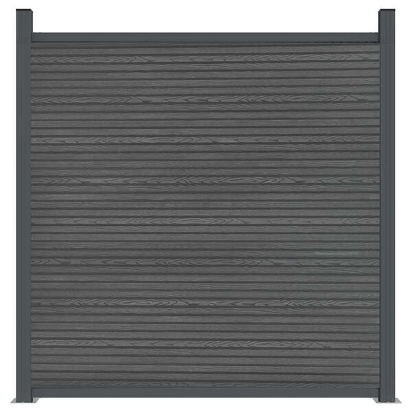 vidaXL Panel ogrodzeniowy, szary, 180x186 cm, WPC