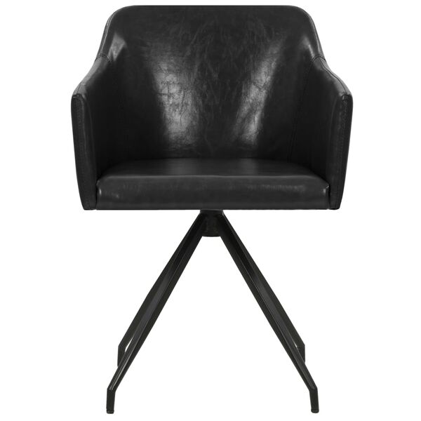 vidaXL Obrotowe krzesła stołowe, 2 szt., czarne, sztuczna sk&oacute;ra