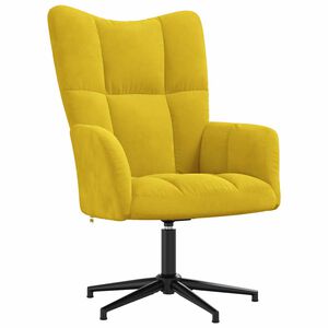 vidaXL Fotel, musztardowy, obity aksamitem