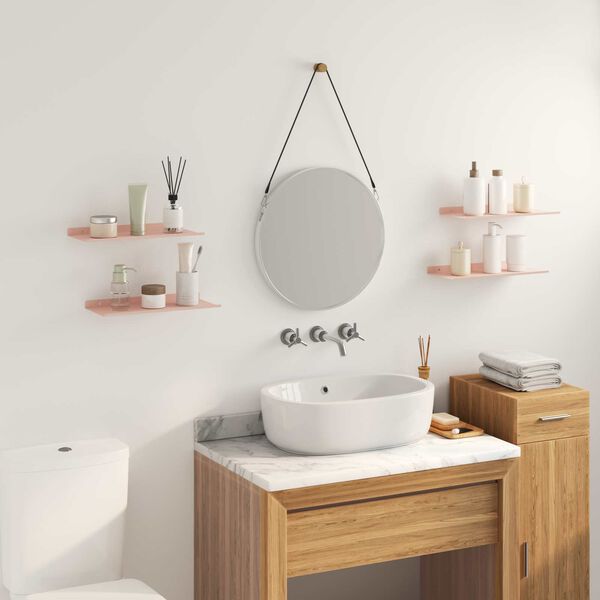 vidaXL P&oacute;łka wisząca 4 pcs R&oacute;żowy 40 x 18 x 2,5 cm Stal