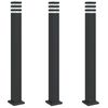vidaXL Zewnętrzne lampy stojące, z gniazdem, 3 szt., czarne, 110 cm