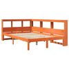 vidaXL Ł&oacute;żko z regałem, bez materaca, woskowy brąz, 120x200 cm, sosna