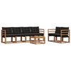vidaXL Zestaw sof na zewnątrz z poduszką 7 pcs Naturalny i czarny