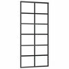 vidaXL Drzwi przesuwne, szkło ESG i aluminium, 90x205 cm, czarne