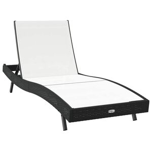 vidaXL Leżak Czarny i Biały 197 x 70 x 82 cm polirattan