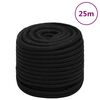 vidaXL Linka robocza, czarna, 18 mm, 25 m, poliester