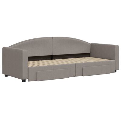 vidaXL Sofa rozsuwana z szufladami, taupe, 80x200 cm, tkanina