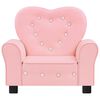 vidaXL Sofa dziecięca, r&oacute;żowa, obita sztuczną sk&oacute;rą
