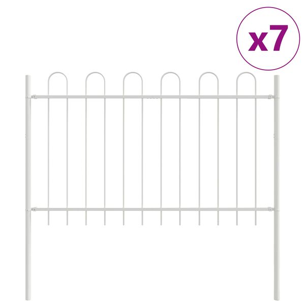 vidaXL Ogrodzenie Ogrodowe 7 pcs Biały 11,9 x 0,8 m