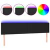 vidaXL Zagł&oacute;wek do ł&oacute;żka z LED, czarny, 180x5x78/88 cm, sztuczna sk&oacute;ra
