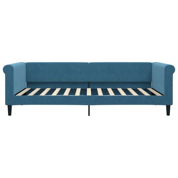 vidaXL Sofa z funkcją spania, niebieska, 100x200 cm, obita aksamitem