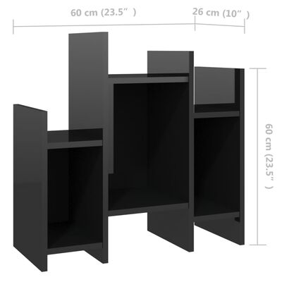 vidaXL Szafka boczna, czarna, wysoki połysk, 60x26x60 cm, płyta