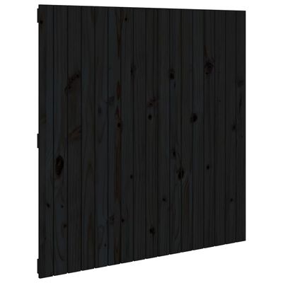 vidaXL Wezgłowie łóżka, czarne, 108x3x110 cm, lite drewno sosnowe