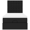 vidaXL Rama łóżka otomana z materacem, czarna, 90x200 cm, ekoskóra