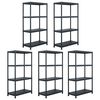 vidaXL Regały magazynowe, 5 szt., czarne, 60x30x138 cm, plastikowe