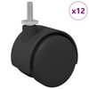 vidaXL W&oacute;zek 12 pcs Czarny i Srebrny 40,1 x 40,1 x 37,8 mm Żelazo i PP