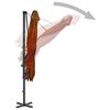 vidaXL Parasol wiszący z aluminiowym słupkiem, 250x250 cm, terakota