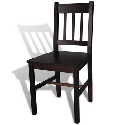 vidaXL Krzesła stołowe, 2 szt., ciemnobrązowe, drewno sosnowe